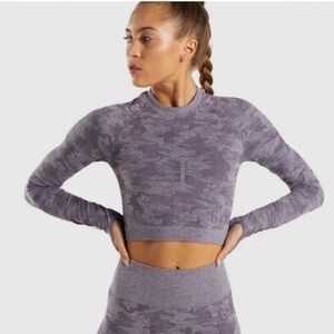 Gymshark purple long sleeve crop top